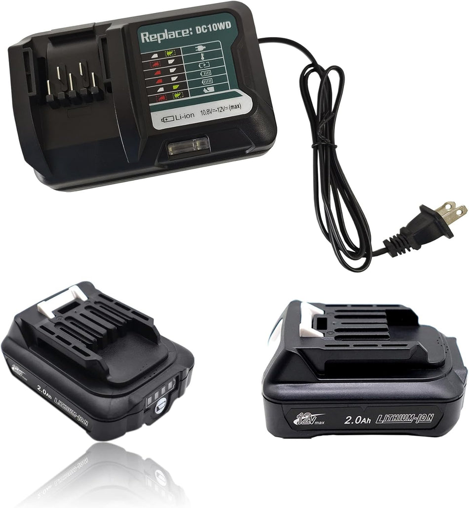 12V Makita Charger + 2 Batteries - Fast PDR Tools