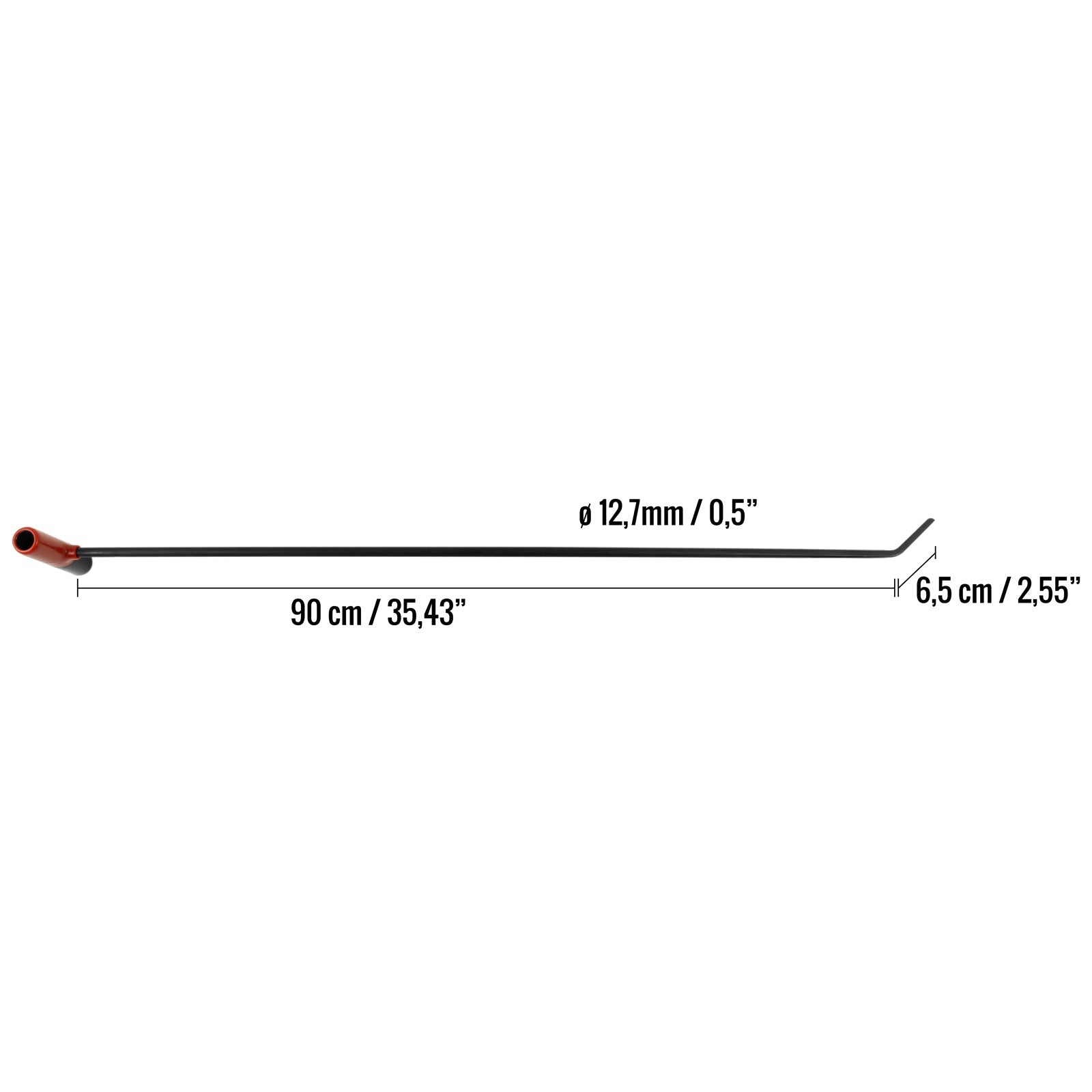 Long Rod (TDE100) - 1m x 11mm - Single Bend with Spatulated Tip - Fast PDR Tools